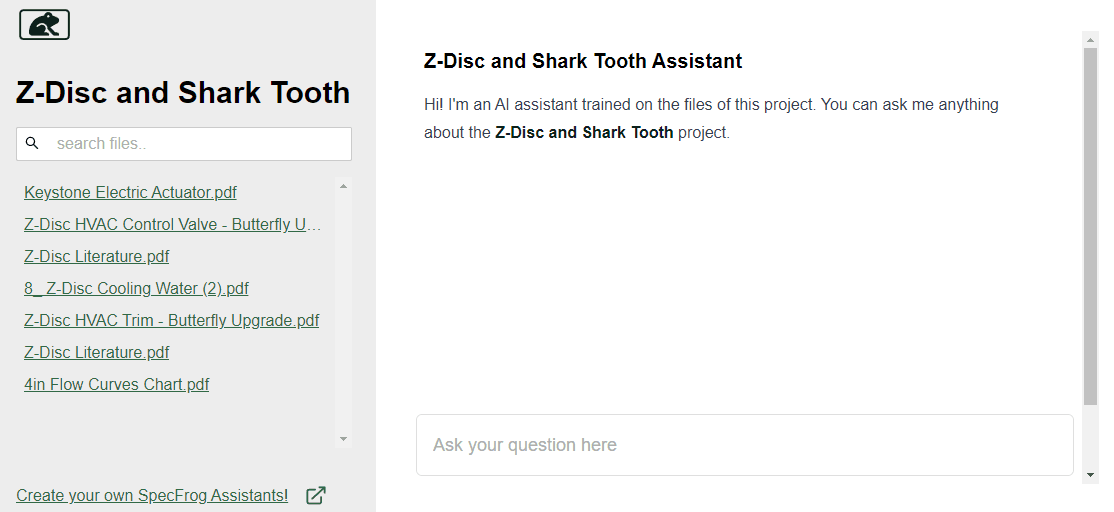 SpecFrog view of interacting with a chat assistant